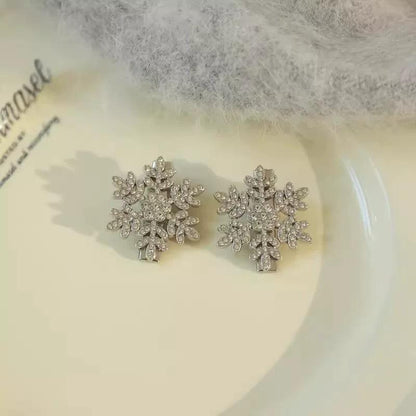 Cyrstal Snowflake Pearl Hair Clip | Winter Girls Small Sweet Bobby Pins