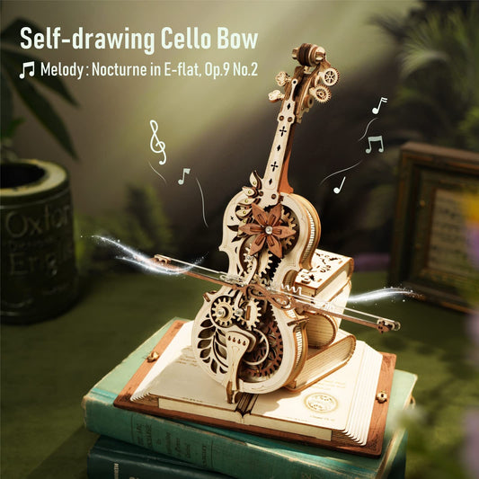 Magic Cello Mechanical Music Box | Stem Funny Creative Toys For Child | 3D Wooden Puzzle