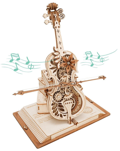 Magic Cello Mechanical Music Box | Stem Funny Creative Toys For Child | 3D Wooden Puzzle