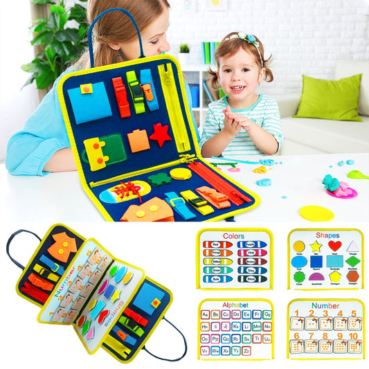 Children's Busy Board Dressing And Buttoning Learning Baby Early Education Preschool Sensory Learning Toy